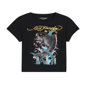 Black Ed Hardy Koi Splash Baby Tee | SOHPNUI-05