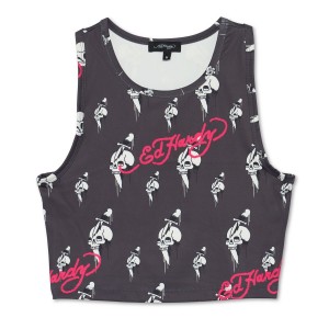 Black Ed Hardy Skull Sport Tank | PXSKWOE-17