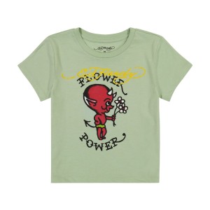 Olive Ed Hardy Baby Devil Baby Tee | UWQLDEX-93