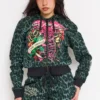 Anchor Rose Relaxed Zip Front Hoodie