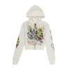 Brave Eagle Cropped Hoodie – White
