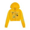 Butterflies Cropped Hoodie – Marigold