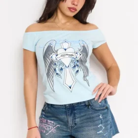 Cross Wings Off Shoulder Top
