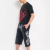 Crosses Puff Print Long Fleece Shorts Crosses Puff Print Long Fleece Shorts