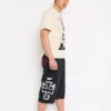 Crosses Rhinestone Mens Long Denim Shorts Crosses Rhinestone Mens Long Denim Shorts