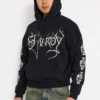 Cyber Crosses Puff Print Boxy Hoodie Cyber Crosses Puff Print Boxy Hoodie