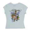 Dagger Heart Cap Sleeve Fitted Tee