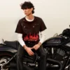 Eagle Flame Cropped Mens Boxy Tee Eagle Flame Cropped Mens Boxy Tee