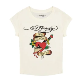 Heart Sword Rhinestone Cap Sleeve Tee Heart Sword Rhinestone Cap Sleeve Tee