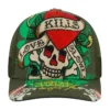 LKS Skull Rhinestone Trucker Hat – Olive LKS Skull Rhinestone Trucker Hat – Olive