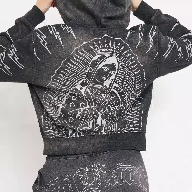 Mary Relaxed Zip Front Hoodie Mary Relaxed Zip Front Hoodie
