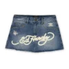 Multi Tattoo Denim Mini Skirt Multi Tattoo Denim Mini Skirt