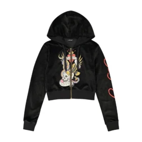 NYC Skull Y2K Velour Hoodie
