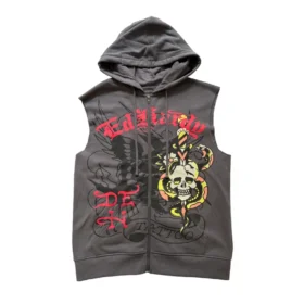 Panther Skull Fleece Cut Off Hoodie Panther Skull Fleece Cut Off Hoodie