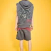 Panther Skull Fleece Cut Off Hoodie Panther Skull Fleece Cut Off Hoodie