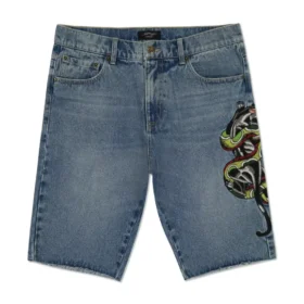 Panther Snake Denim Skater Short Panther Snake Denim Skater Short