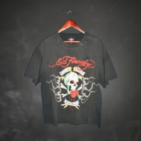 Skull Flame Cropped Mens Boxy Tee Skull Flame Cropped Mens Boxy Tee