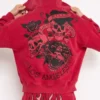 Skull Flowers Boxy Zip Hoodie Skull Flowers Boxy Zip Hoodie