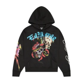 Skulls Boxy Rhinestone Fleece Hoodie Skulls Boxy Rhinestone Fleece Hoodie